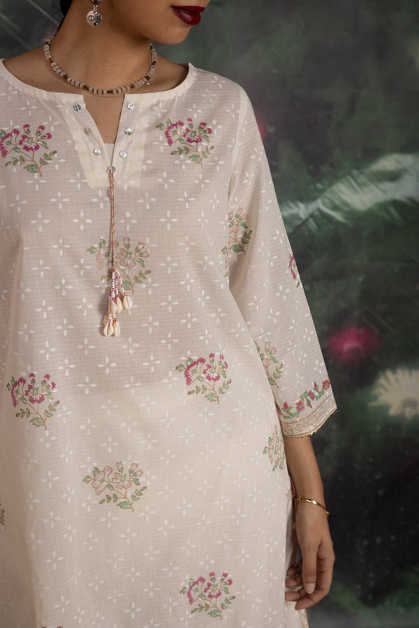 Khas Block Printed Gharara Set
