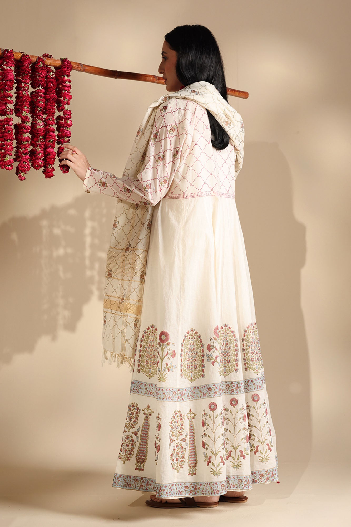 Block-Printed Anarkali Set