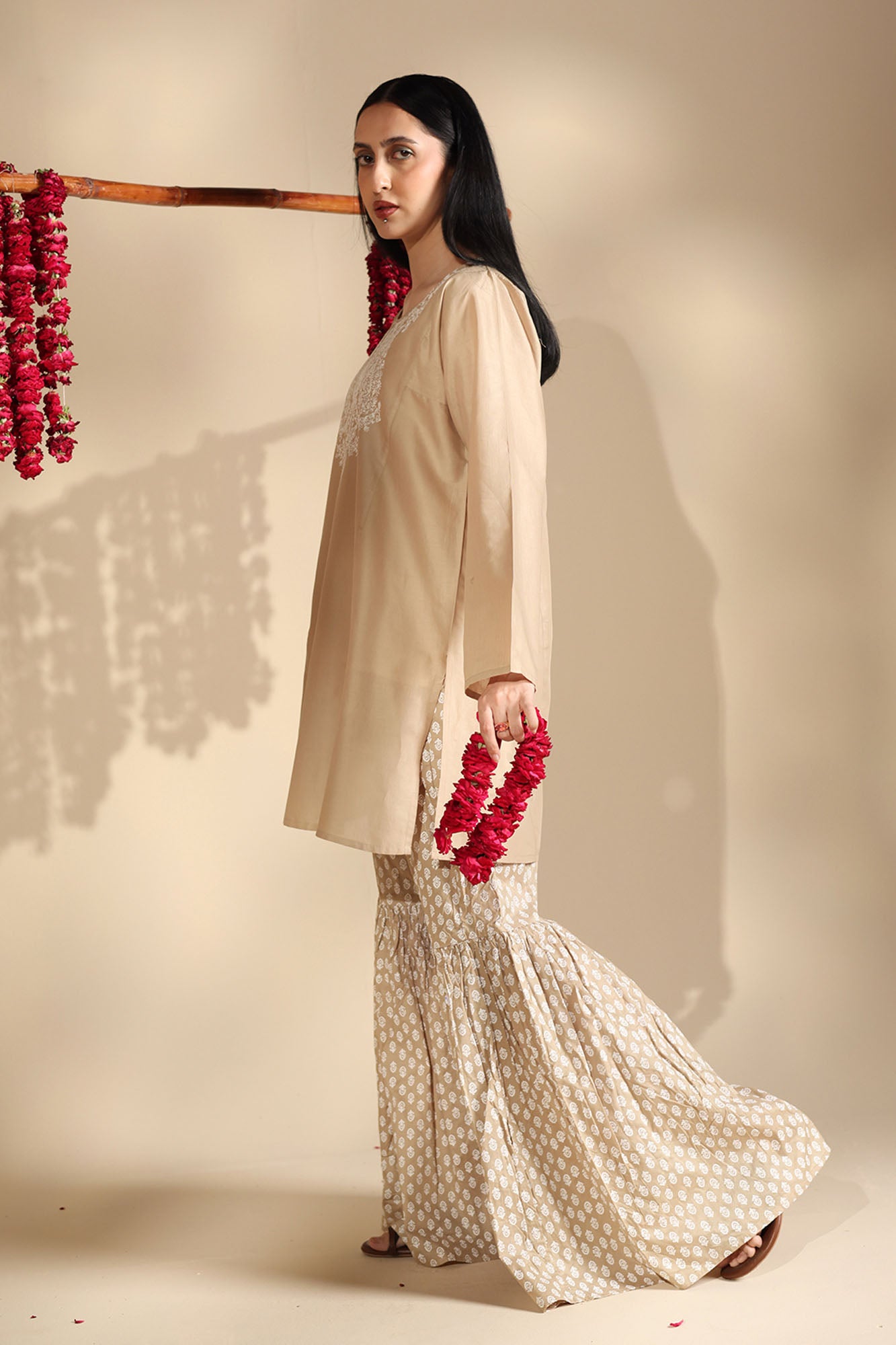 Heart Embroidered Gharara Set