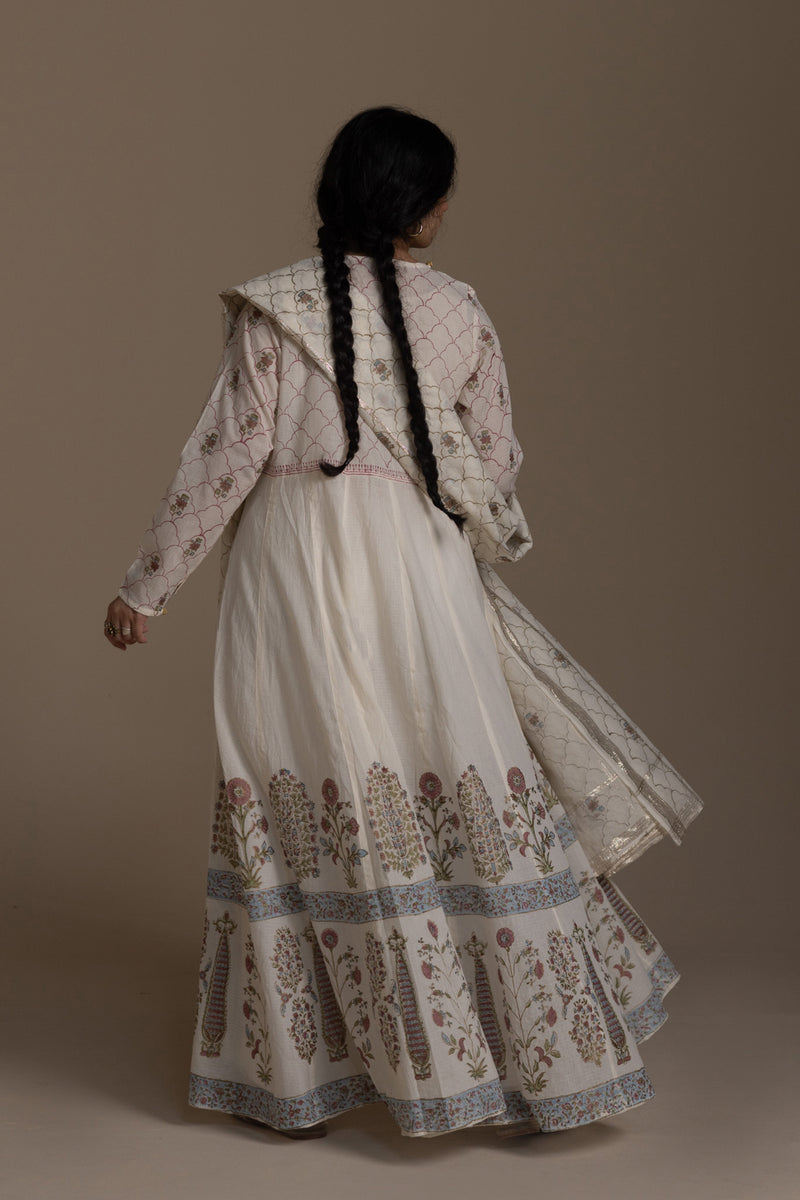 Block Printed Anarkali Set