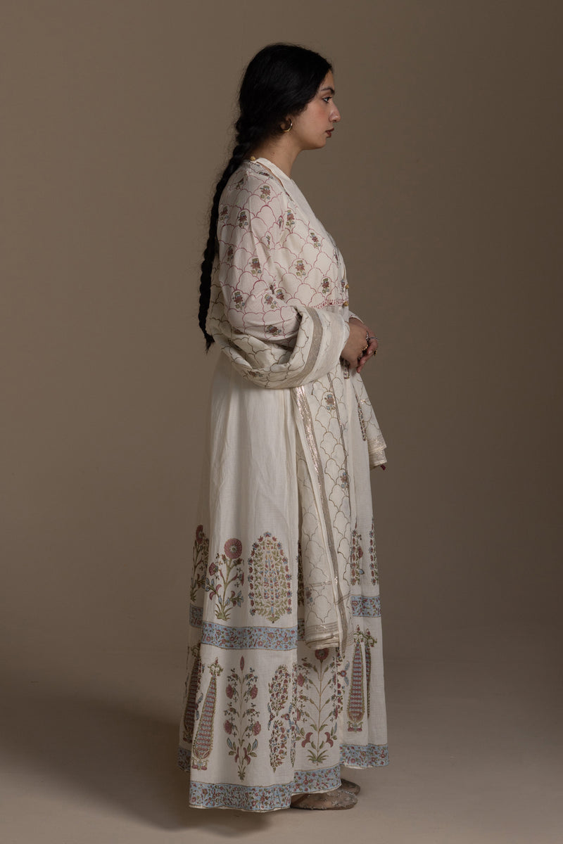 Block Printed Anarkali Set