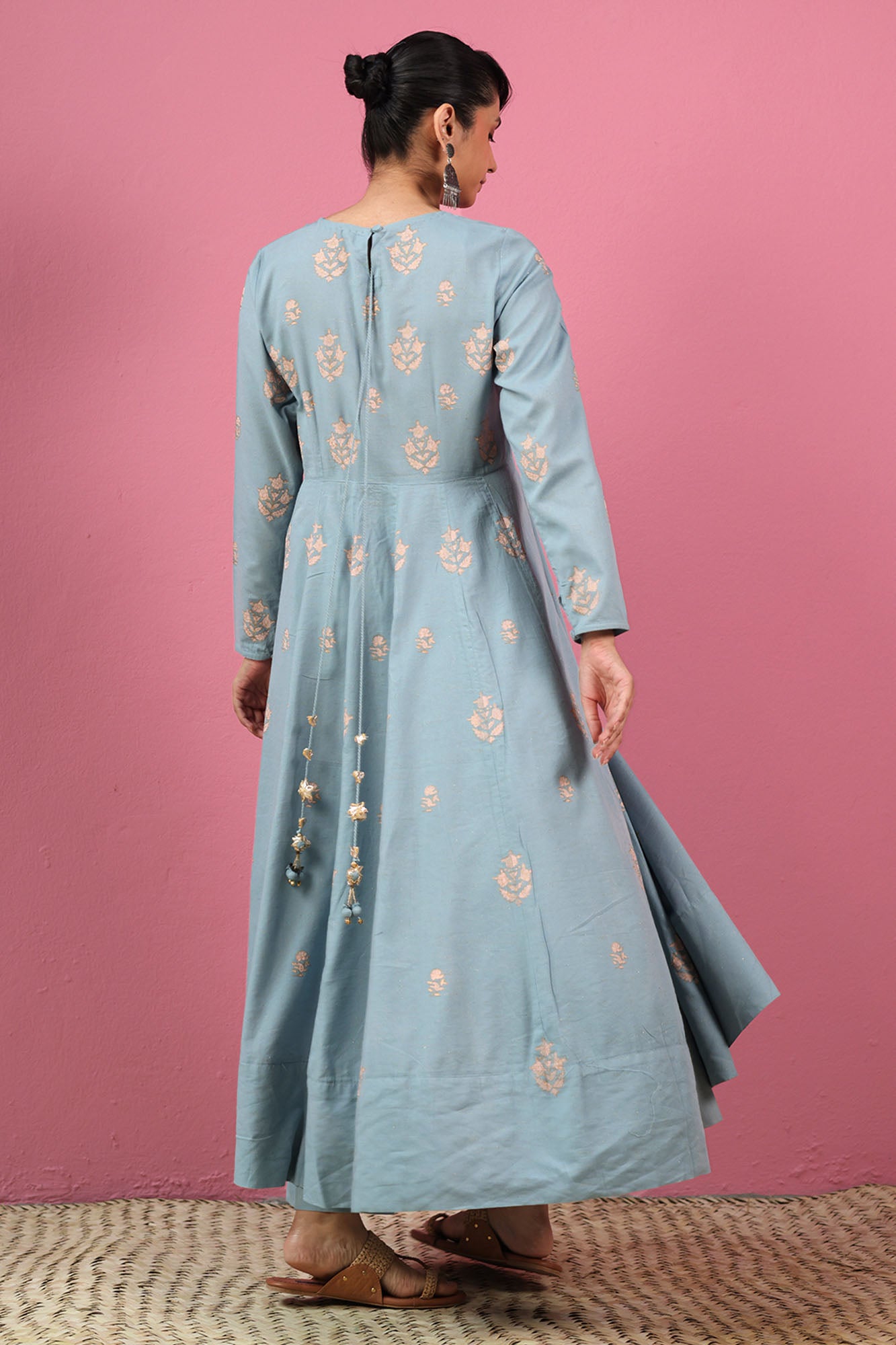 Celeste Gold Anarkali Set