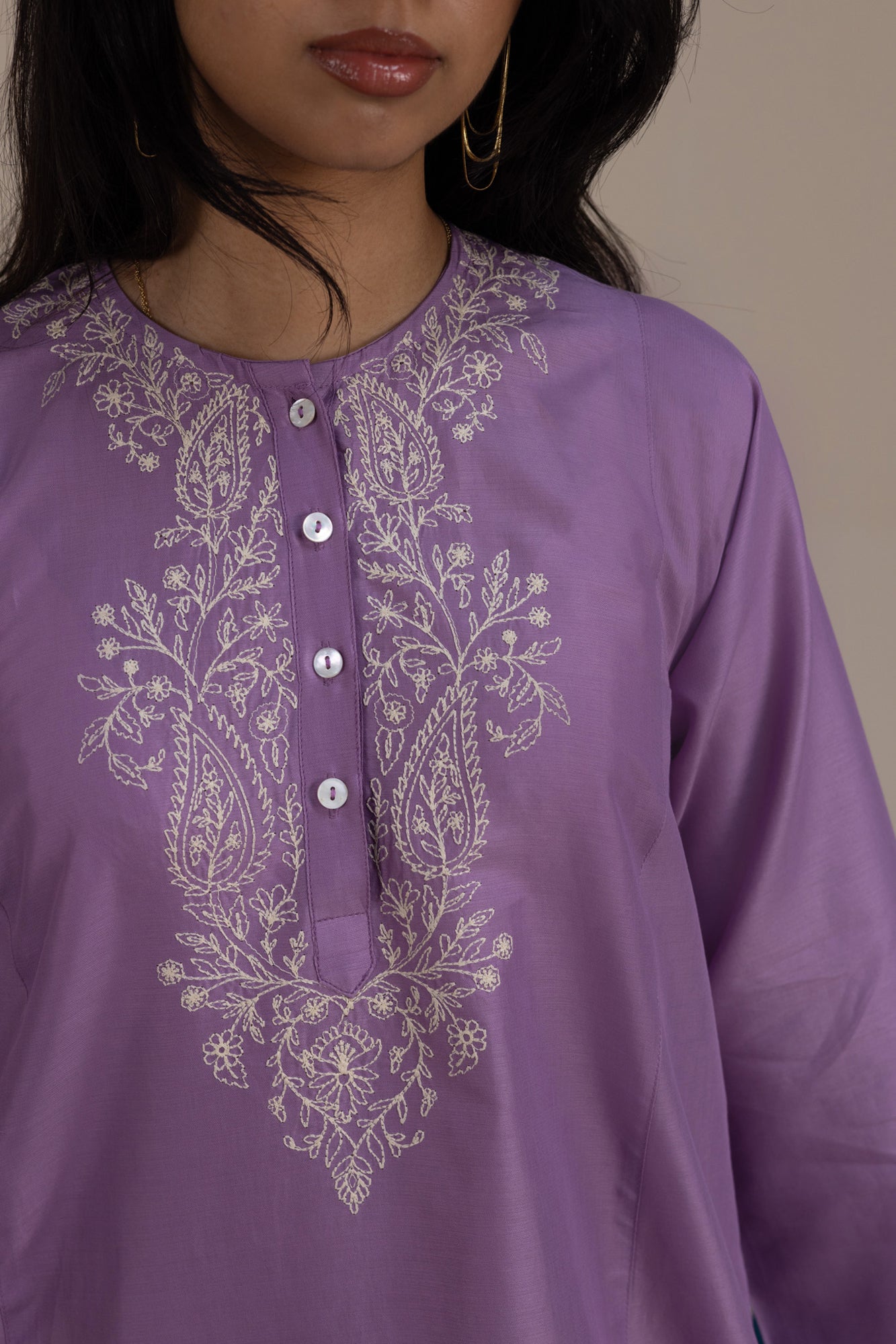 Embroidered Whisper Kurta