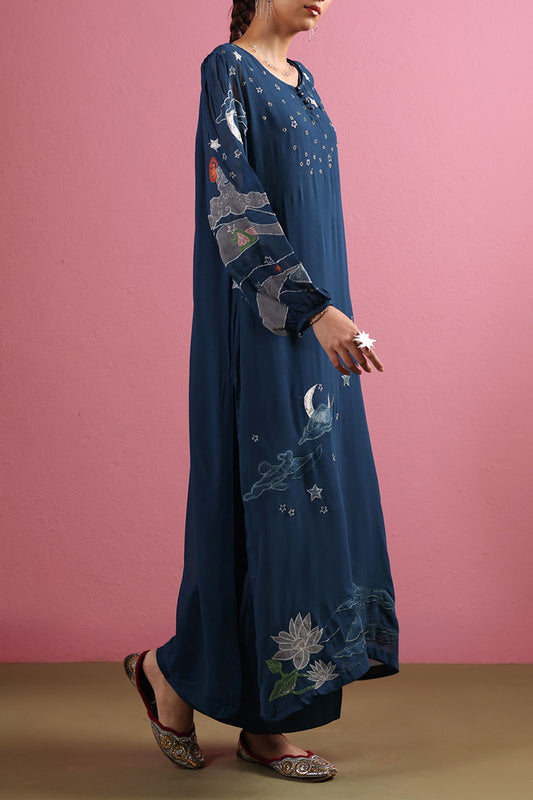 Midnight Bloom Embroidered Set