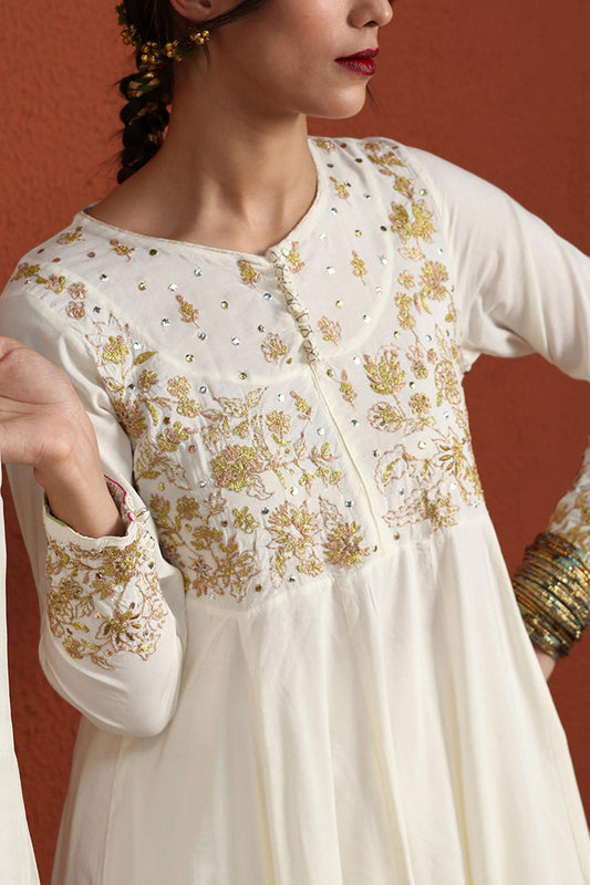 Embroidered Anarkali Ensemble