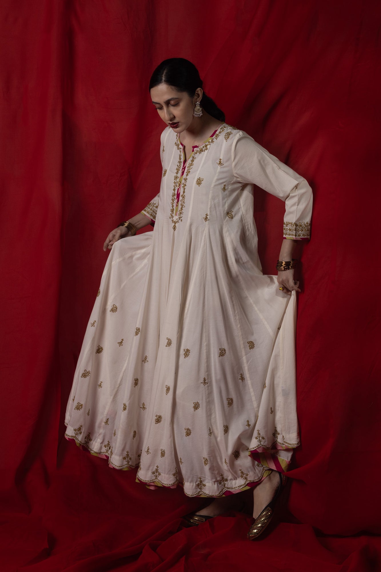 Zareen Embroidered Kalidar Set