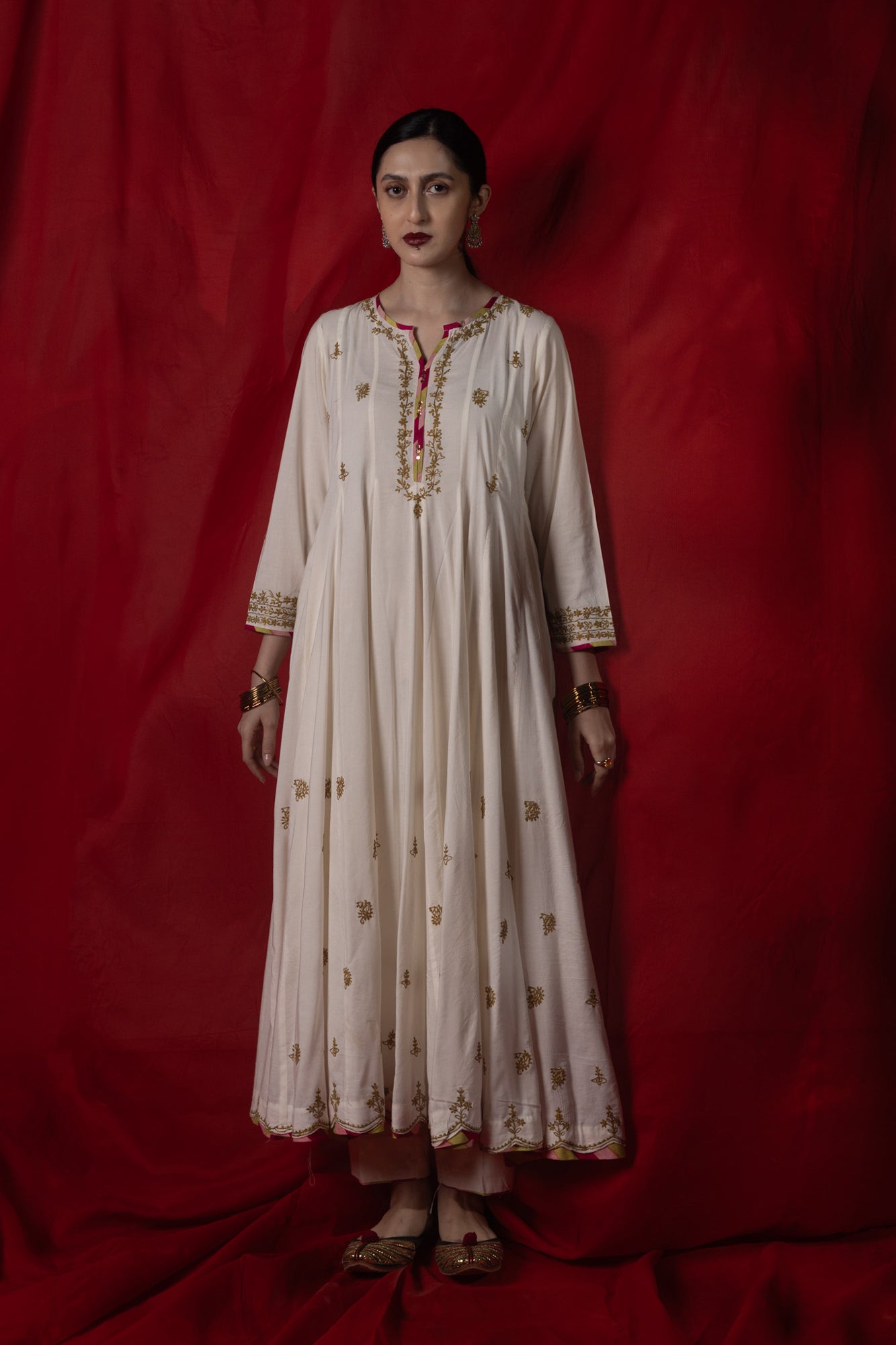 Zareen Embroidered Kalidar Set