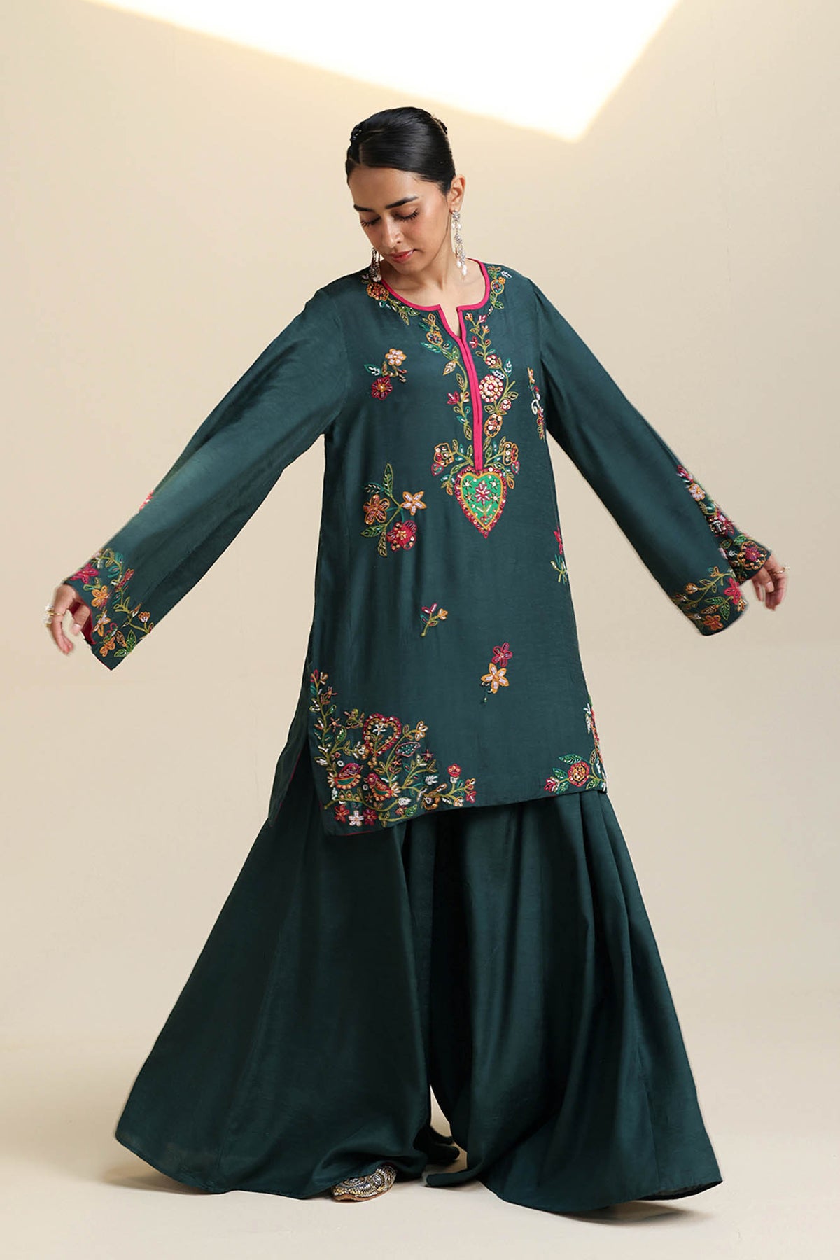 Embroidered Dil Naqsh Sharara Set