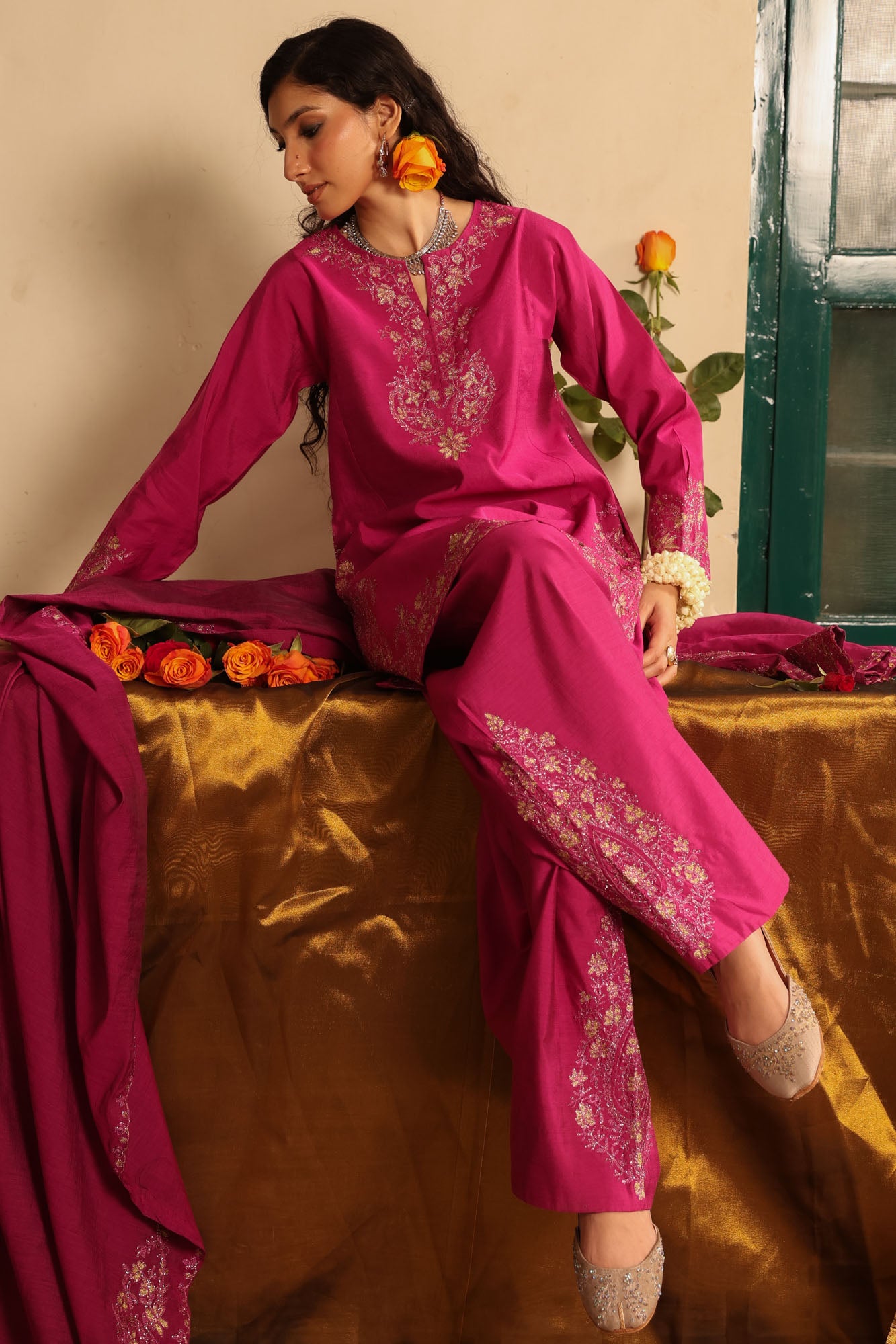 Ethereal Embroidered 3-Piece Ensemble