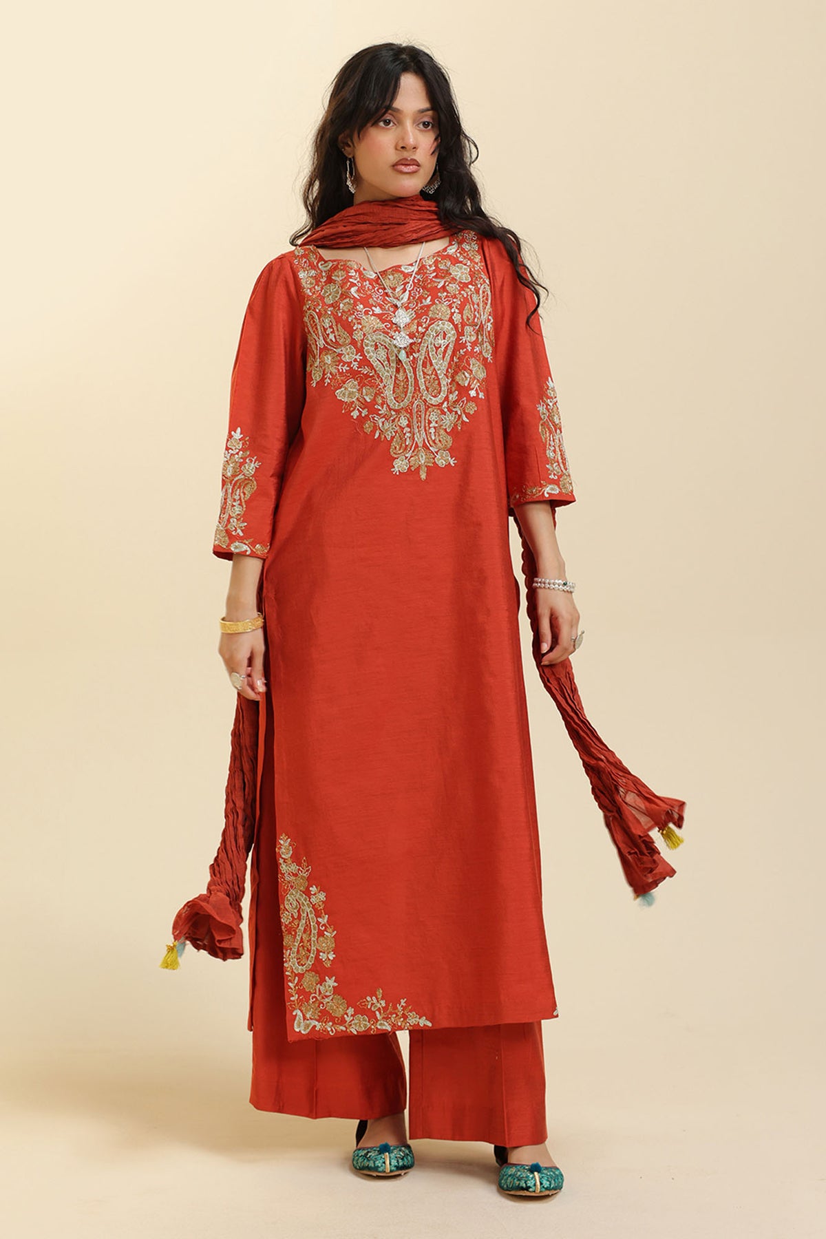 Embroidered Paisley Ensemble