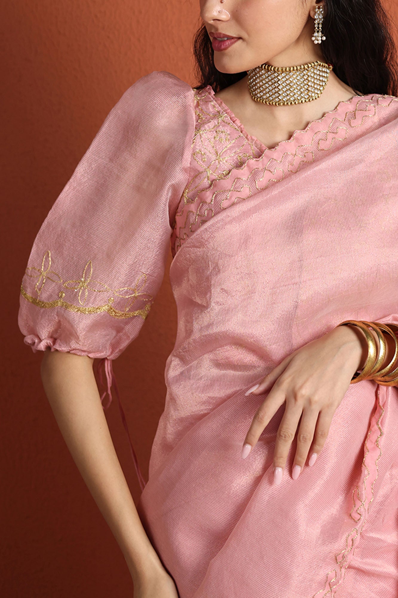 Embroidered Zaari Saree