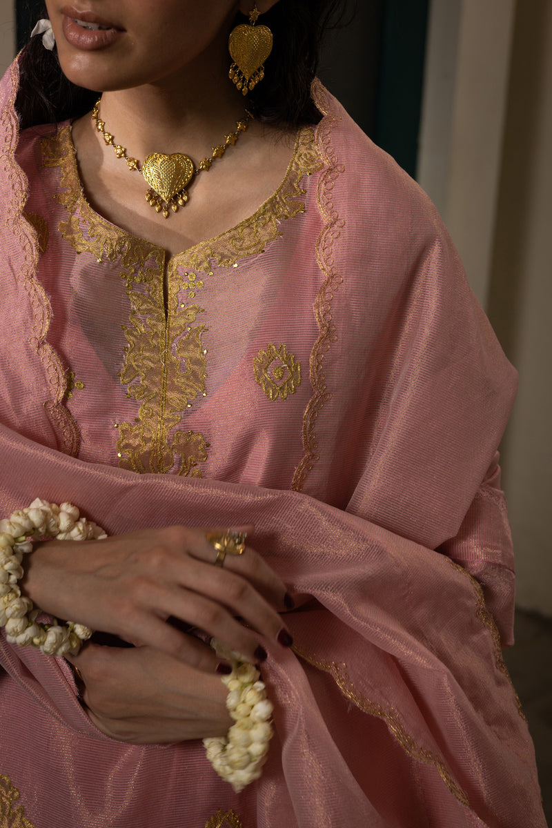 Rose Mist Embroidered Ensemble
