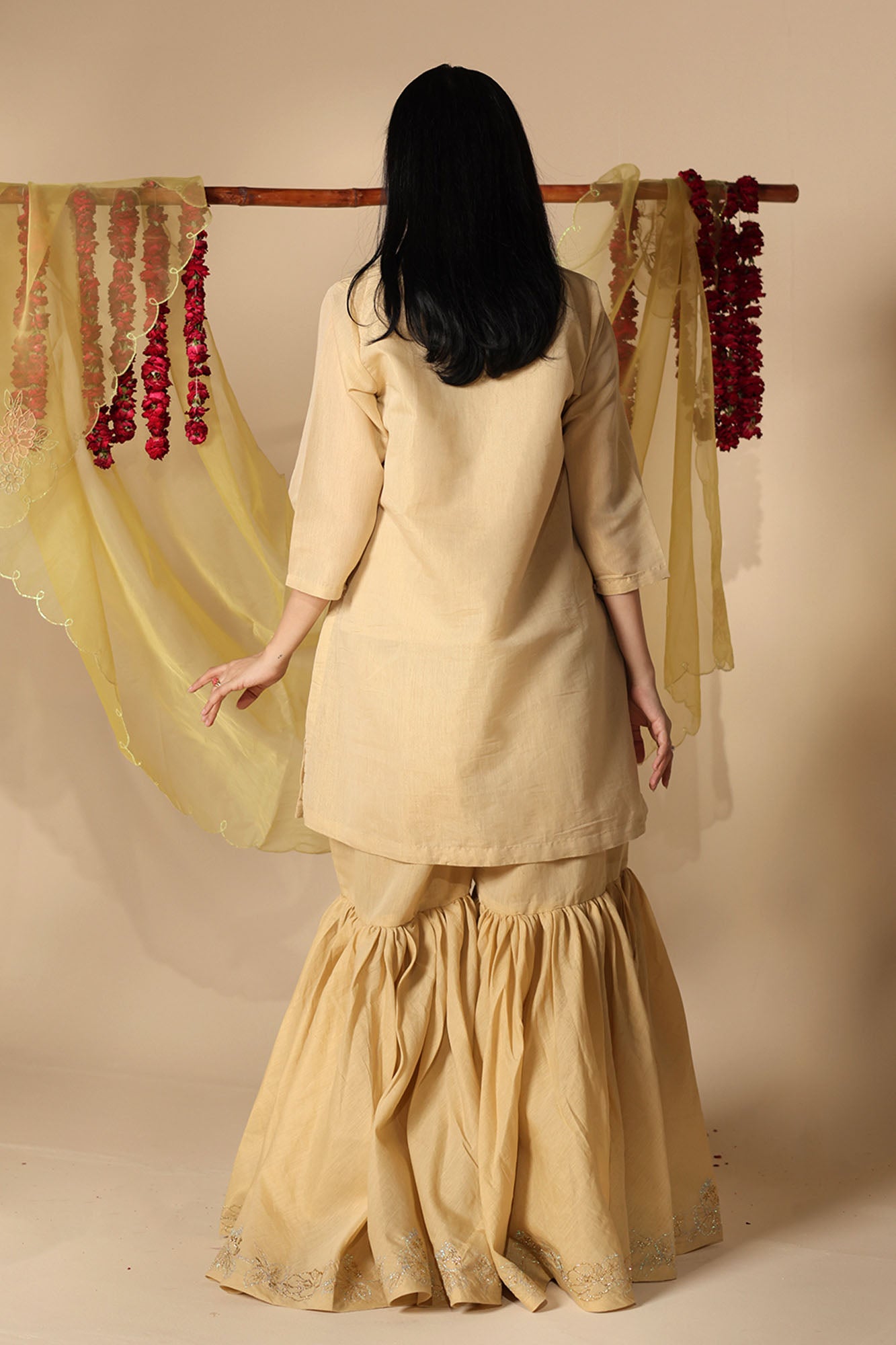 Gulnar Embroidered Gharara Ensemble