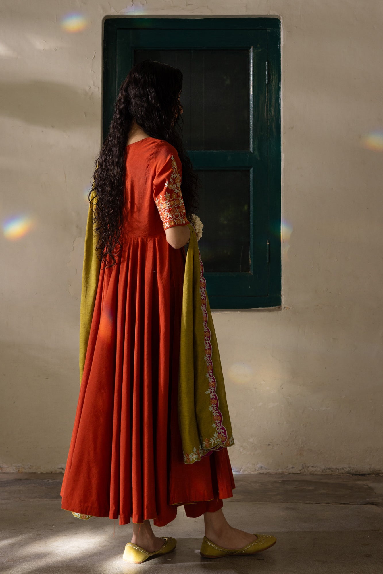 Embroidered Rosette Kalidaar Ensemble
