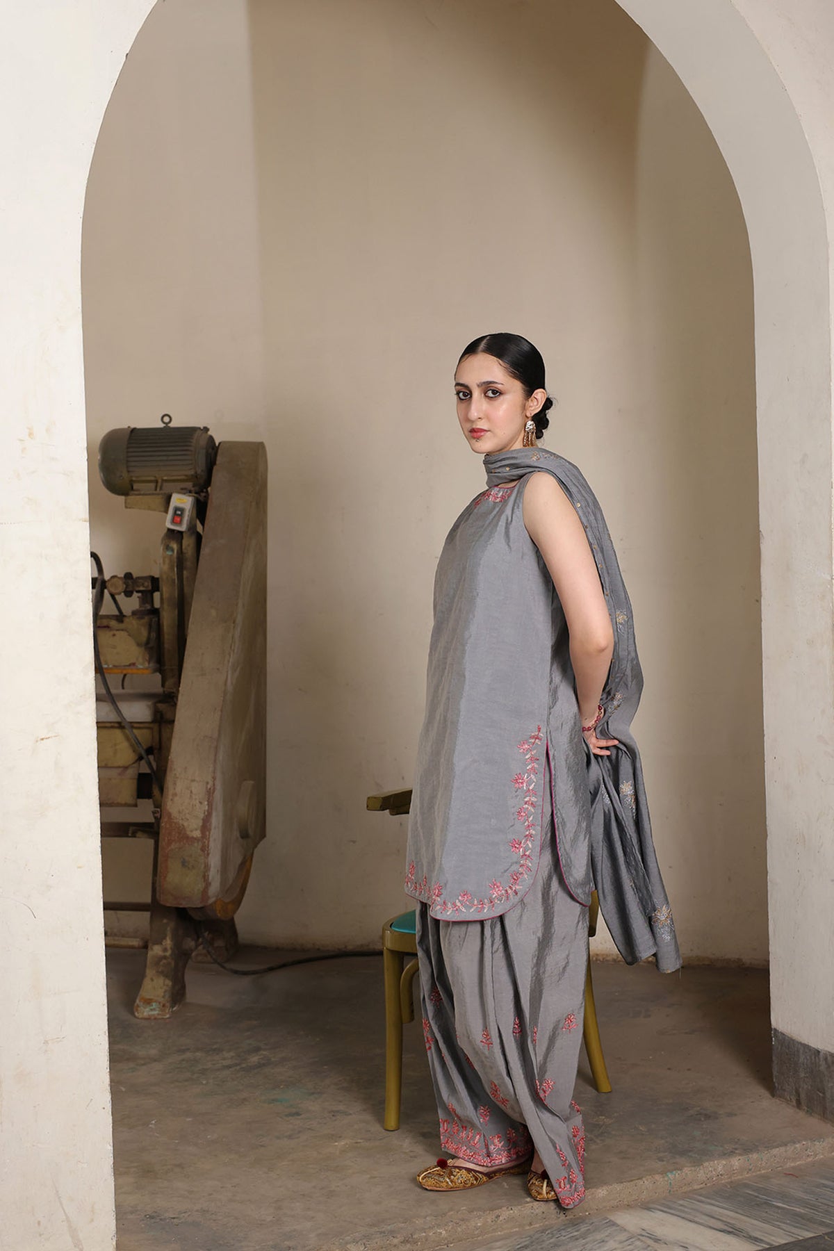 Embroidered Moonlit Suit