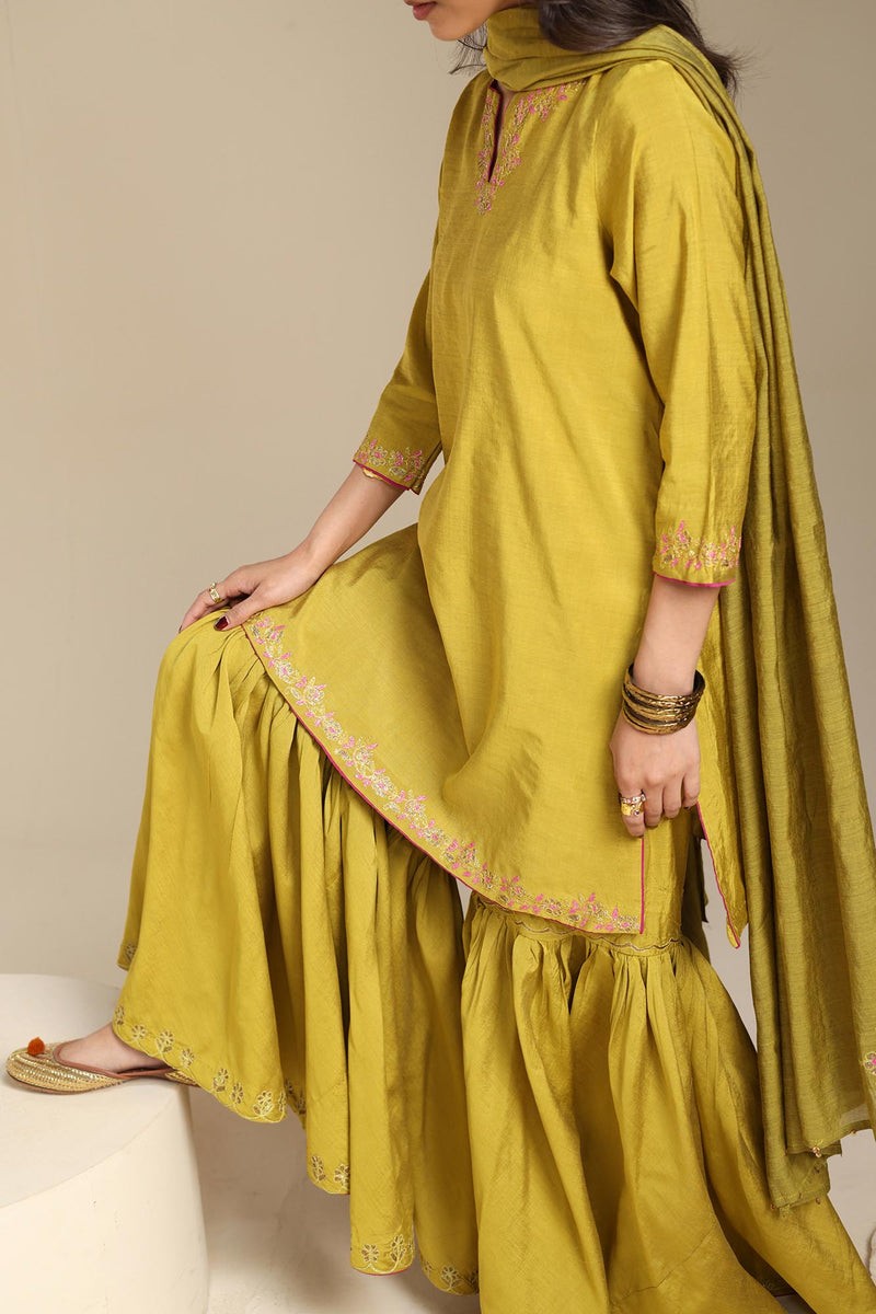 Serene Embroidered Gharara Ensemble