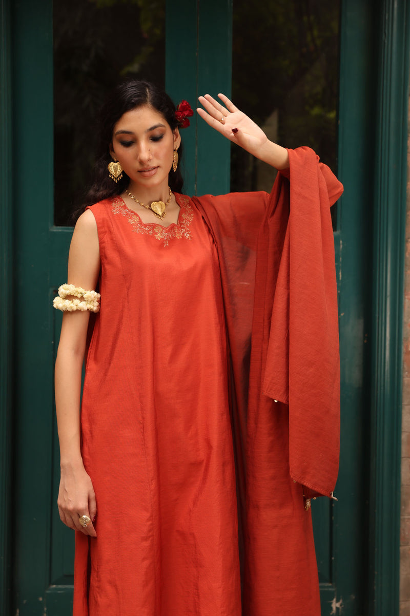 Burnt Rose Flared Ensemble