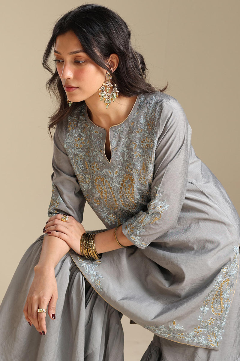 Gilded Embroidered Gharara Set