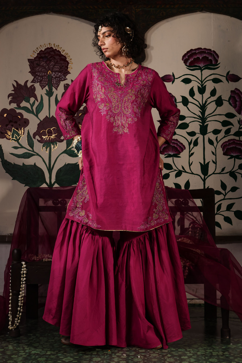 Gilded Embroidered Gharara Set