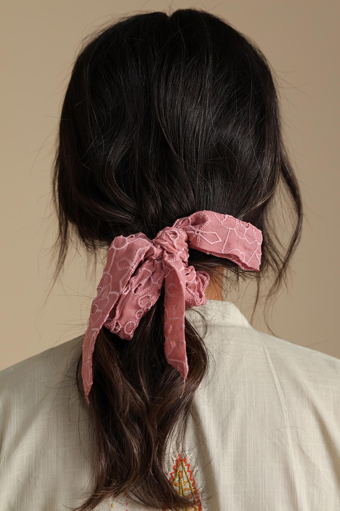 Embroidered Hair Bow
