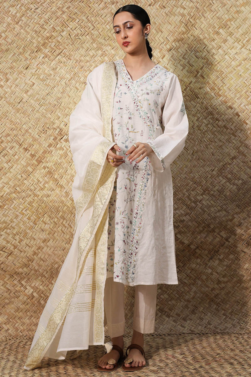 Hand-Embroidered 3-Piece Angrakha Set