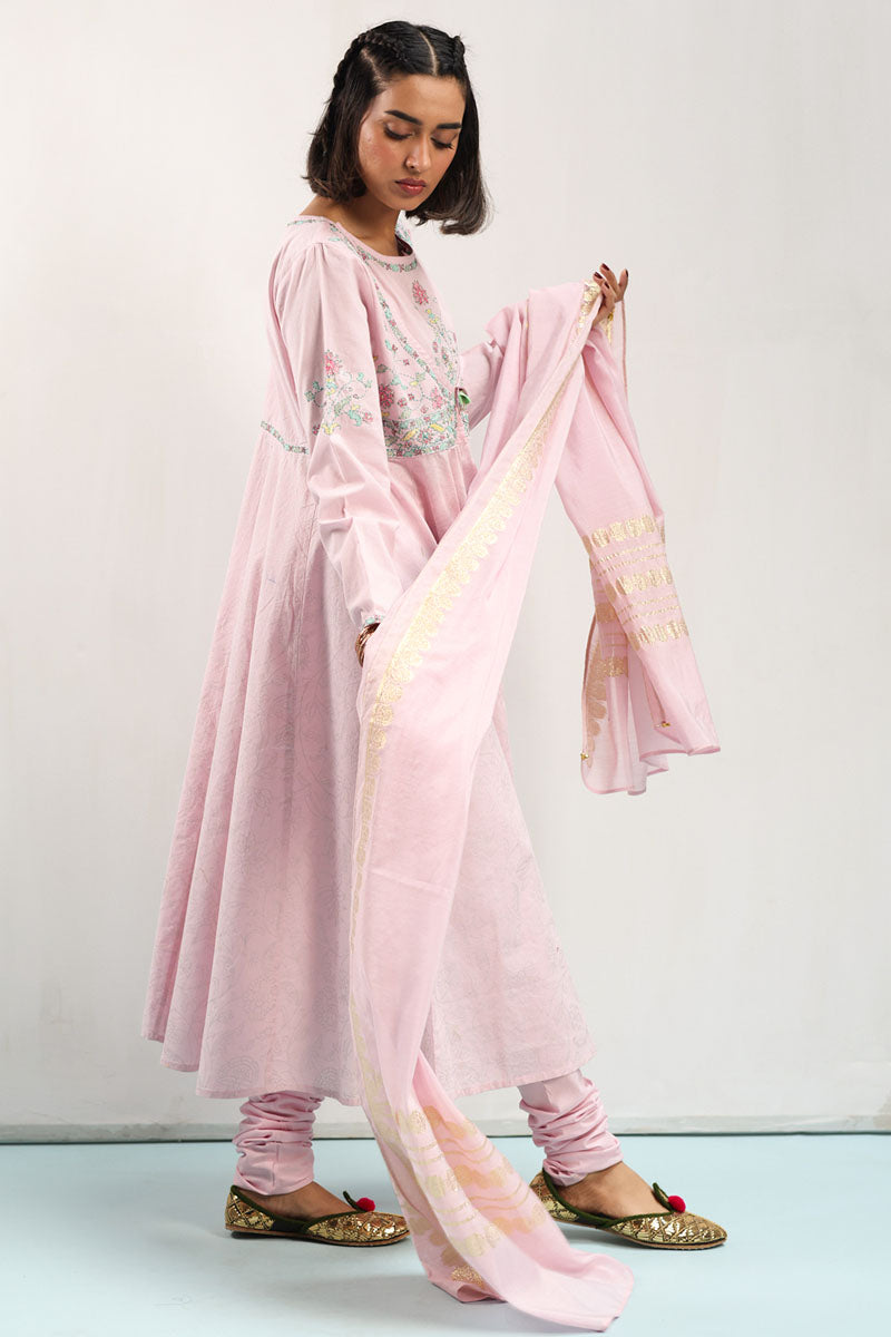 Hand-Embroidered 3-Piece Anarkali Set