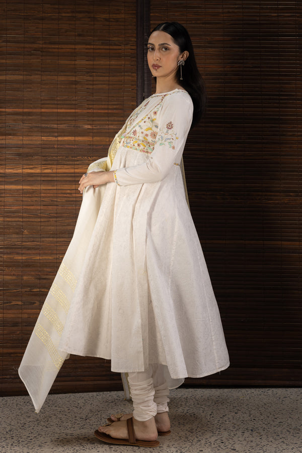 Hand-Embroidered 3-Piece Anarkali Set