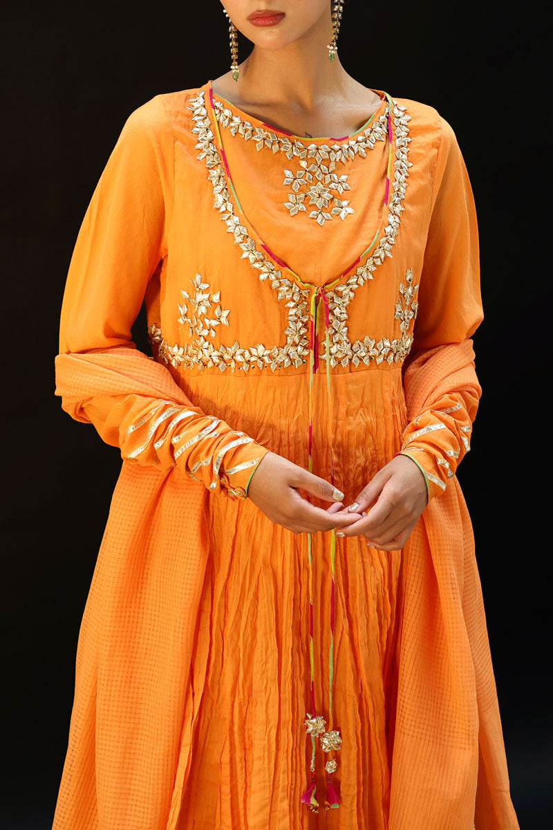 Golden Gota Anarkali Ensemble