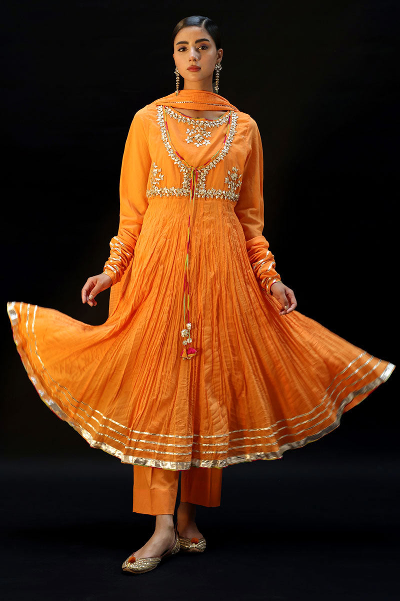 Golden Gota Anarkali Ensemble