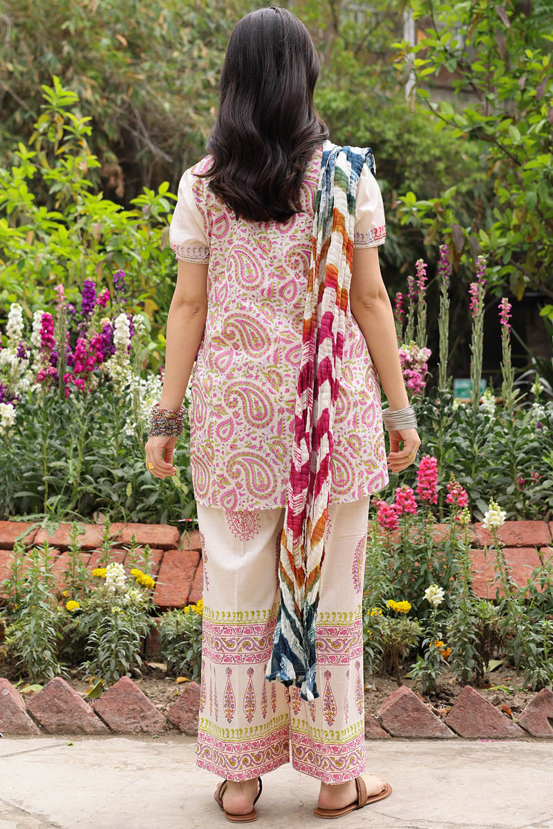 Hand-Block Printed Paisley Set