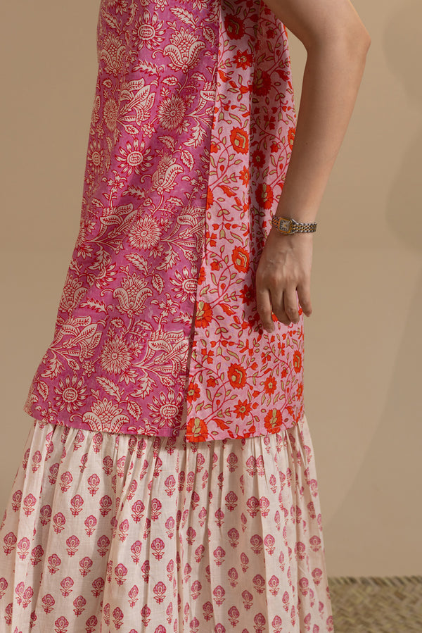 Hand-Block Printed Gharara Set