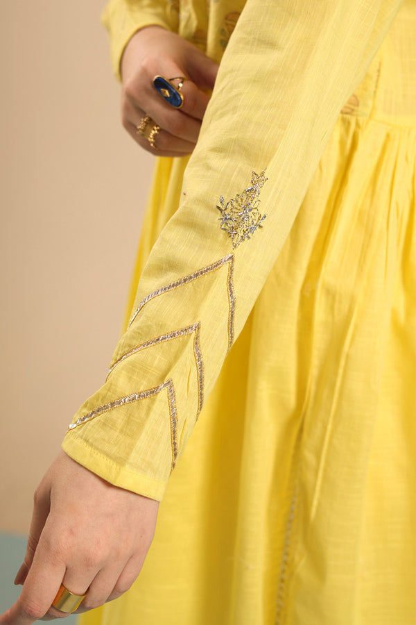 Block-Printed Anarkali Set