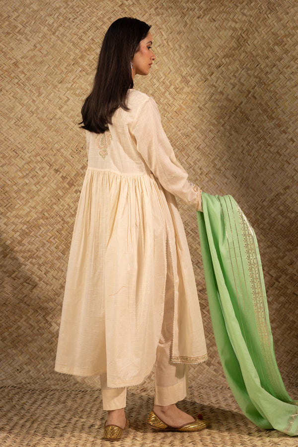 Block-Printed Anarkali Set