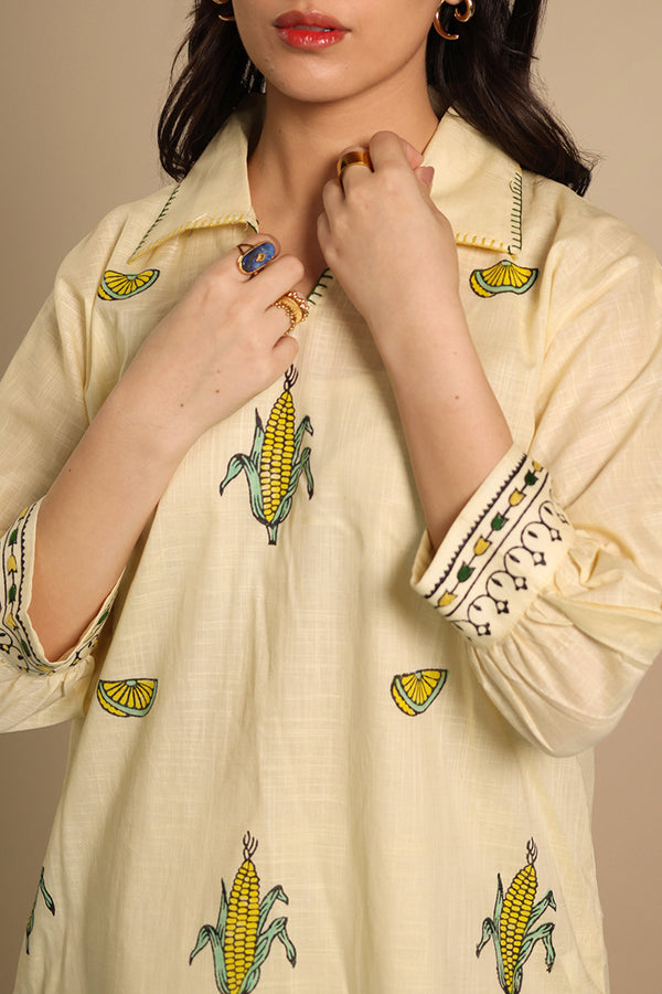 Hand-Block Printed Corn Set