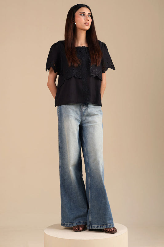 Midnight Broderie Edit Top