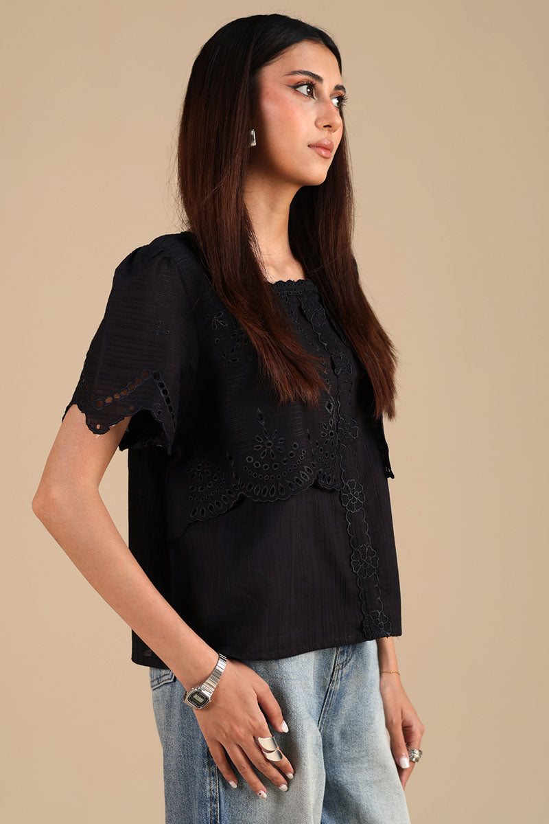 Midnight Broderie Edit Top