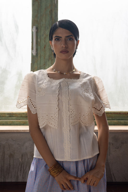Midnight Broderie Edit Top