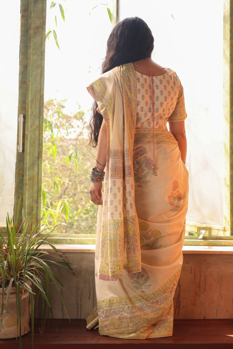 Block-Printed Jamni Saree