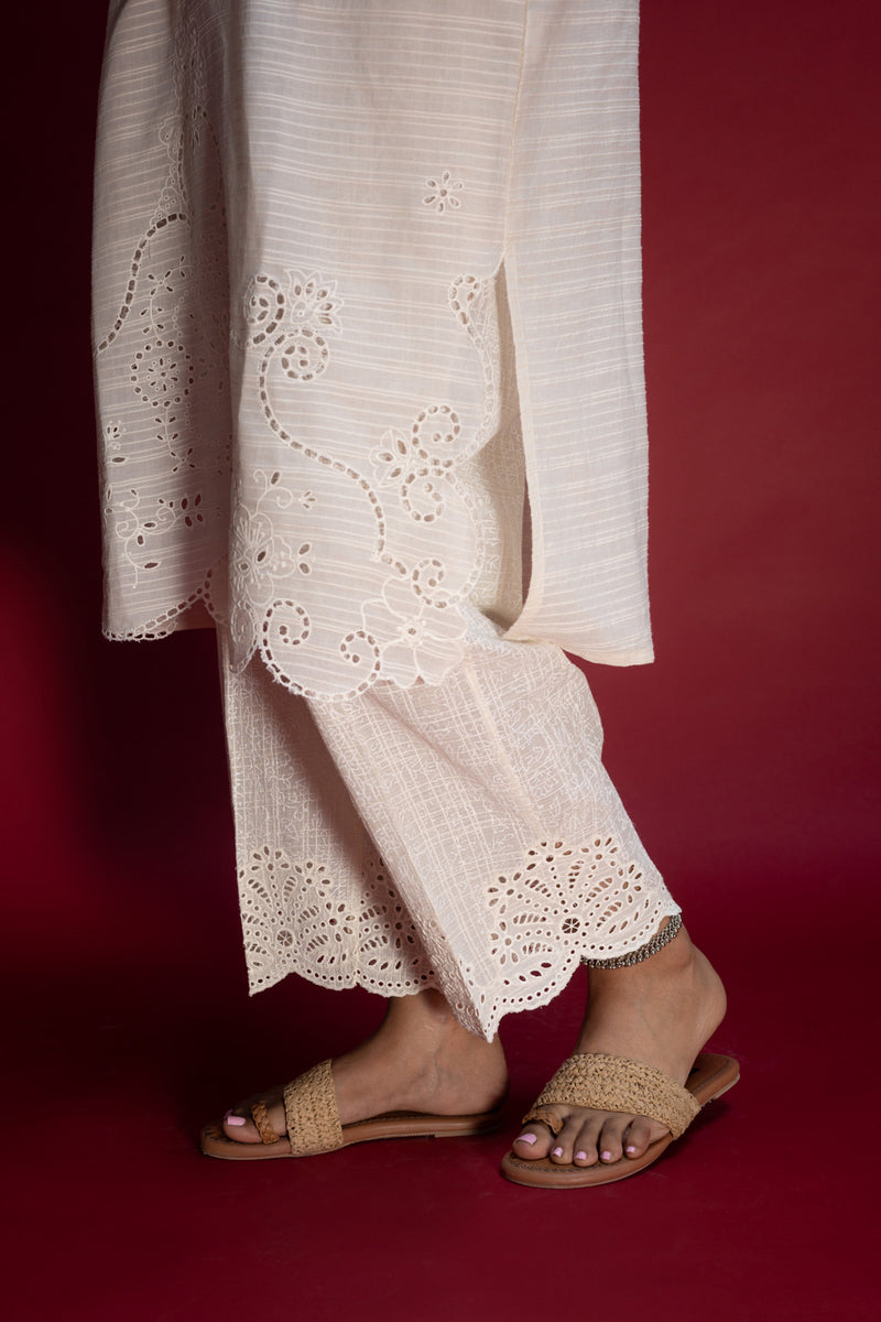 Schiffli Embroidered Trousers