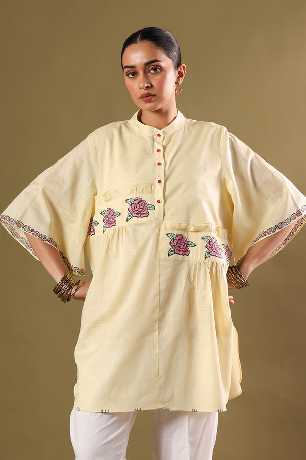 Hand-Block Printed Gulab Shirt
