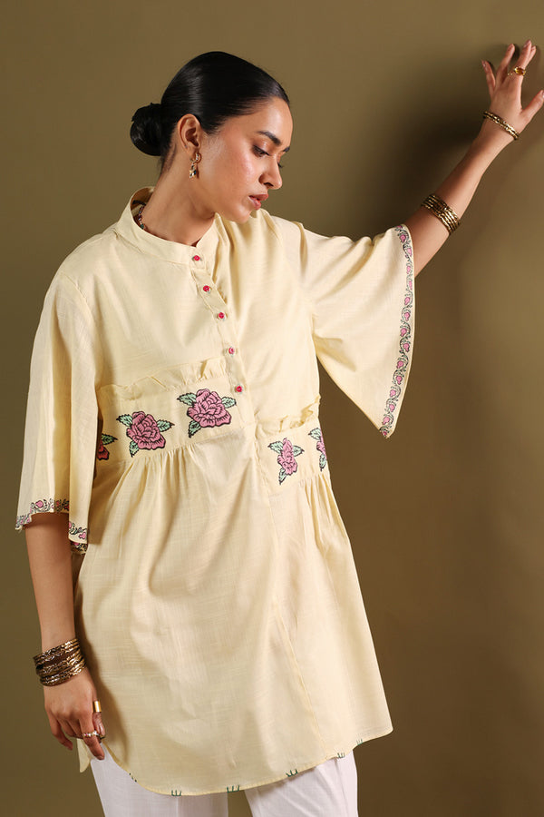 Hand-Block Printed Gulab Shirt