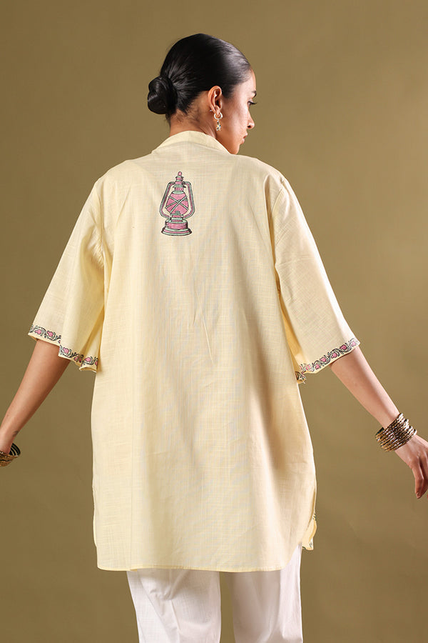 Hand-Block Printed Gulab Shirt