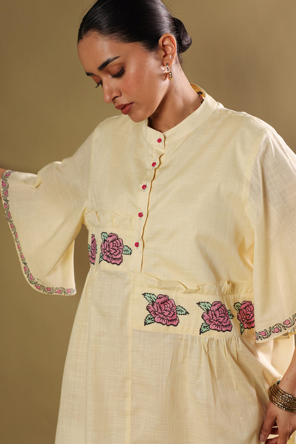 Hand-Block Printed Gulab Shirt