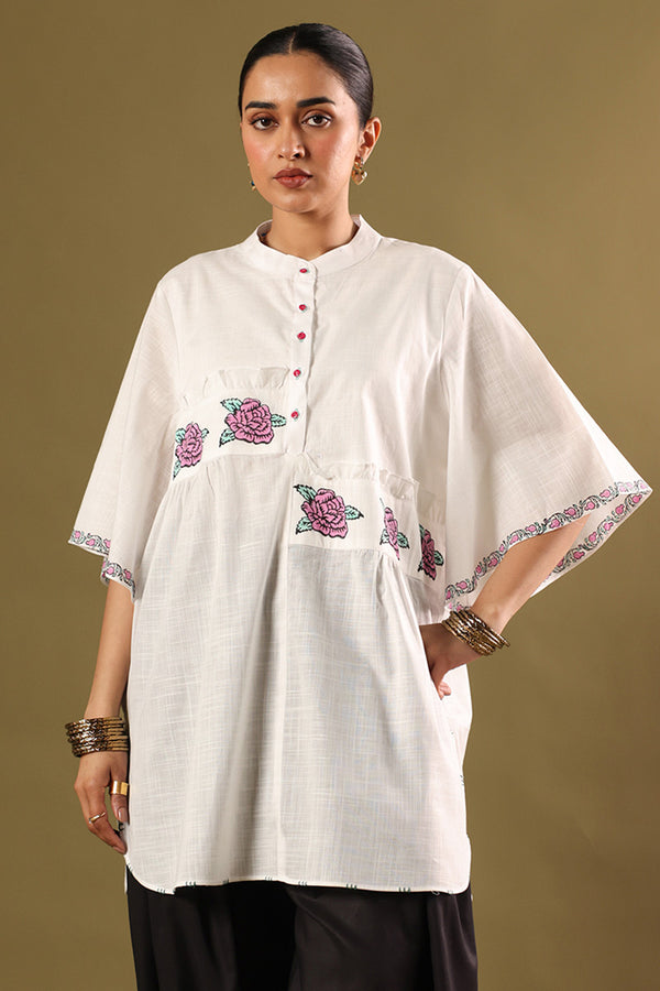 Hand-Block Printed Gulab Shirt