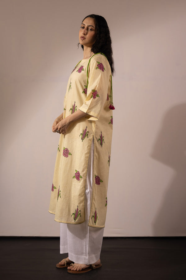 Hand-Block Printed Rose Set