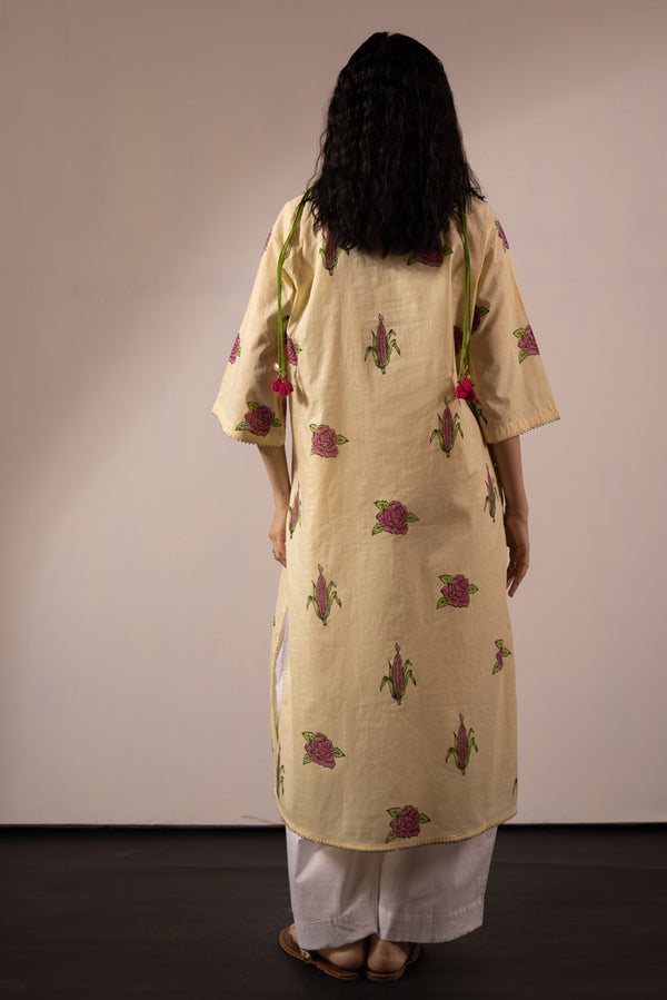 Hand-Block Printed Rose Set