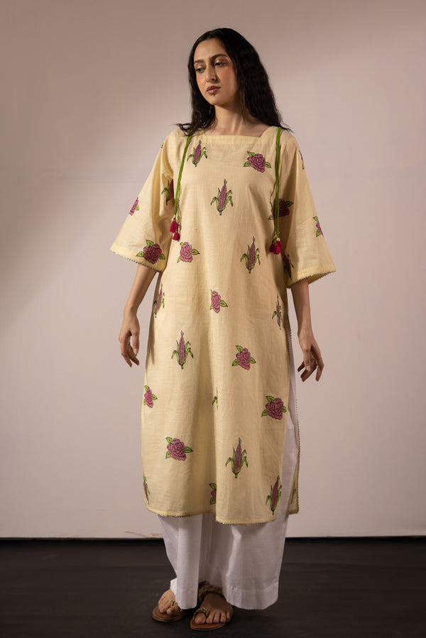 Hand-Block Printed Rose Set