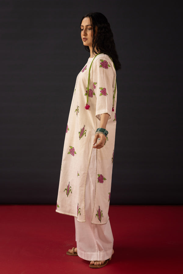 Hand-Block Printed Rose Set