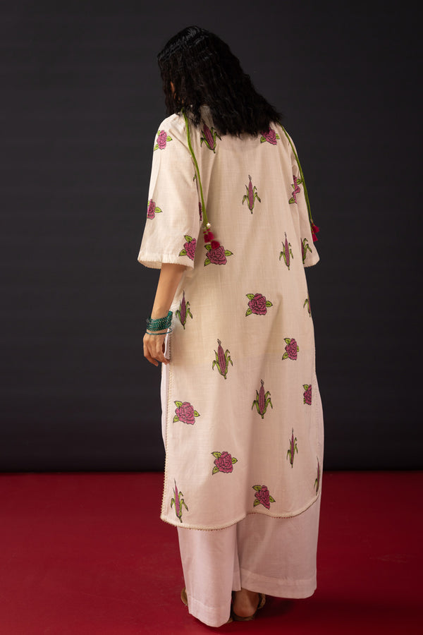 Hand-Block Printed Rose Set