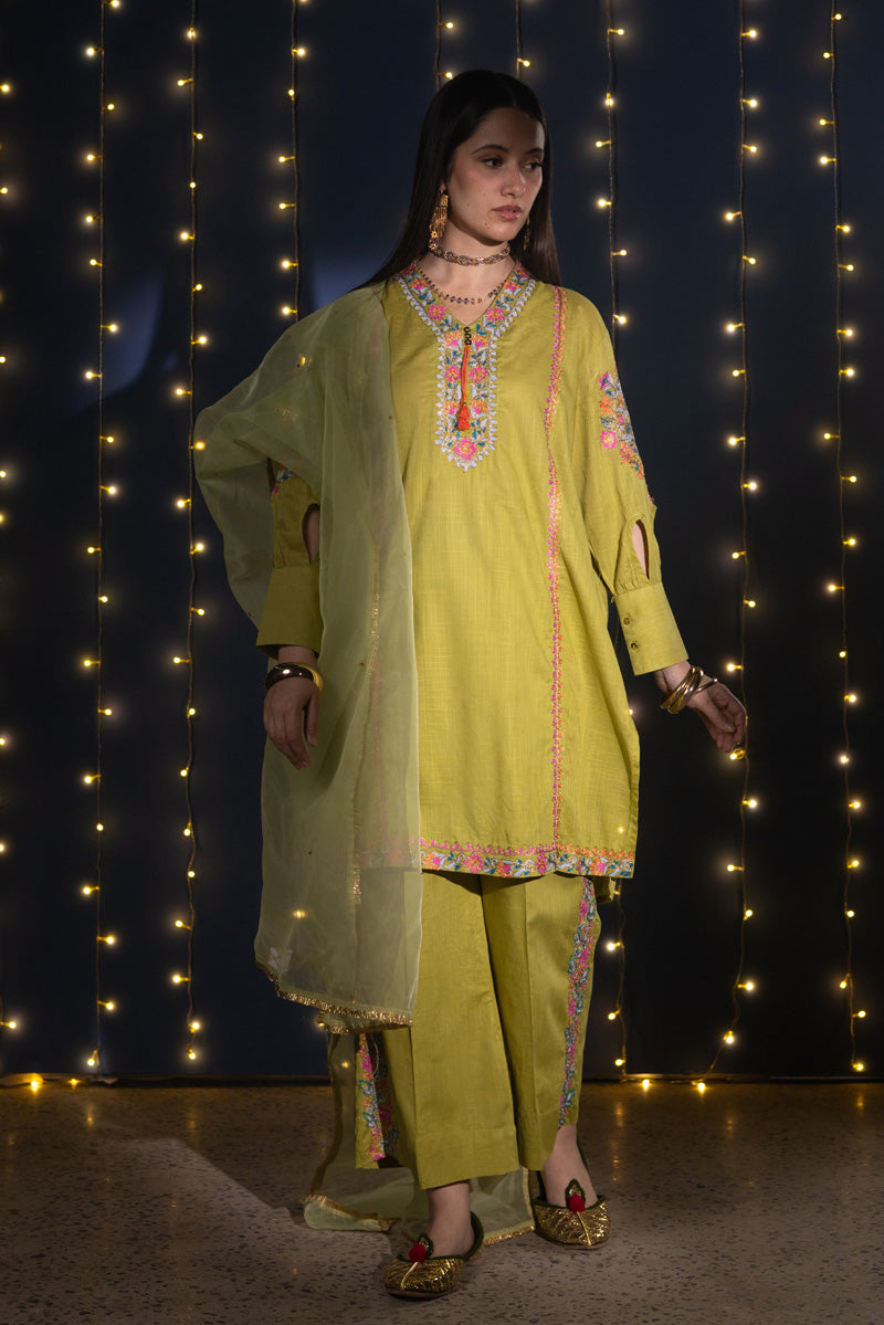Embroidered Mehr Set
